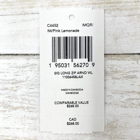 NEW Coach Long Zip Around Wallet in Signature Canvas in Gold/Pink Lemonade - Picture 6 of 6